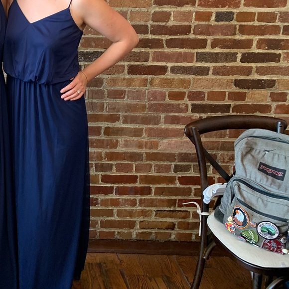 David’s Bridal Spaghetti Strap Mesh Blouson Dress - Picture 15 of 16